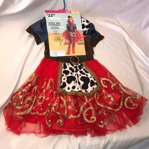 Halloween Ride Em Cowgirl Costume Dress Hairbow Girl's Medium 8-10 Palamon NEW